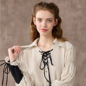 Linennaive Sarah 17 Lace-up Linen Shirt